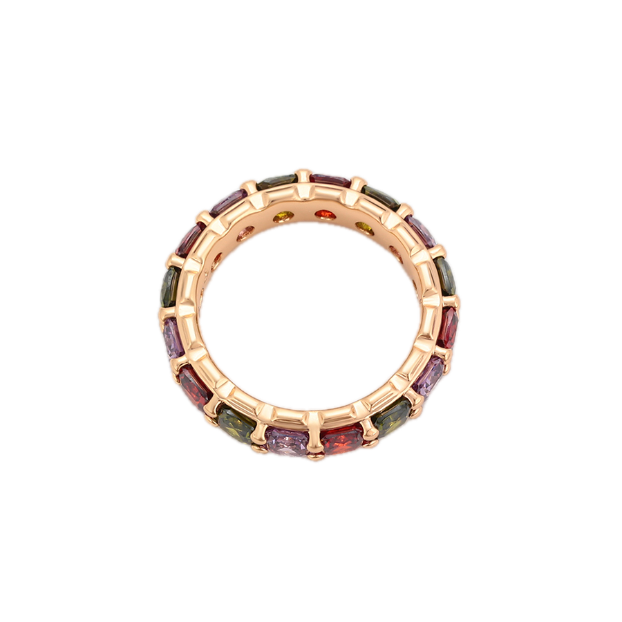 Chrōma – 18K Gold Luxury Ring with Coloured Cubic Zirconia | Artisan Statement Ring for Women