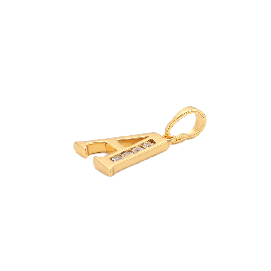 Soletta – 24K Gold Plated Letter Pendant with White Cubic Zirconia | Opulent Initial Necklace