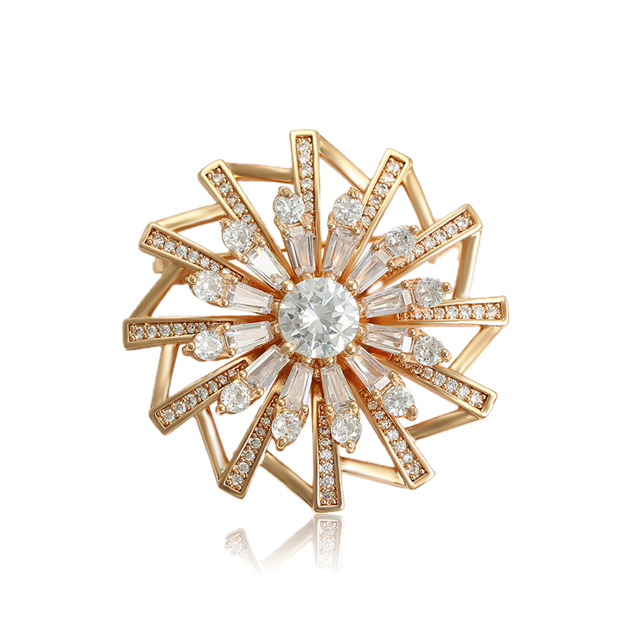 Xpiral – 18K Gold Luxury Monogram Brooch | Signature Statement Pin for Women