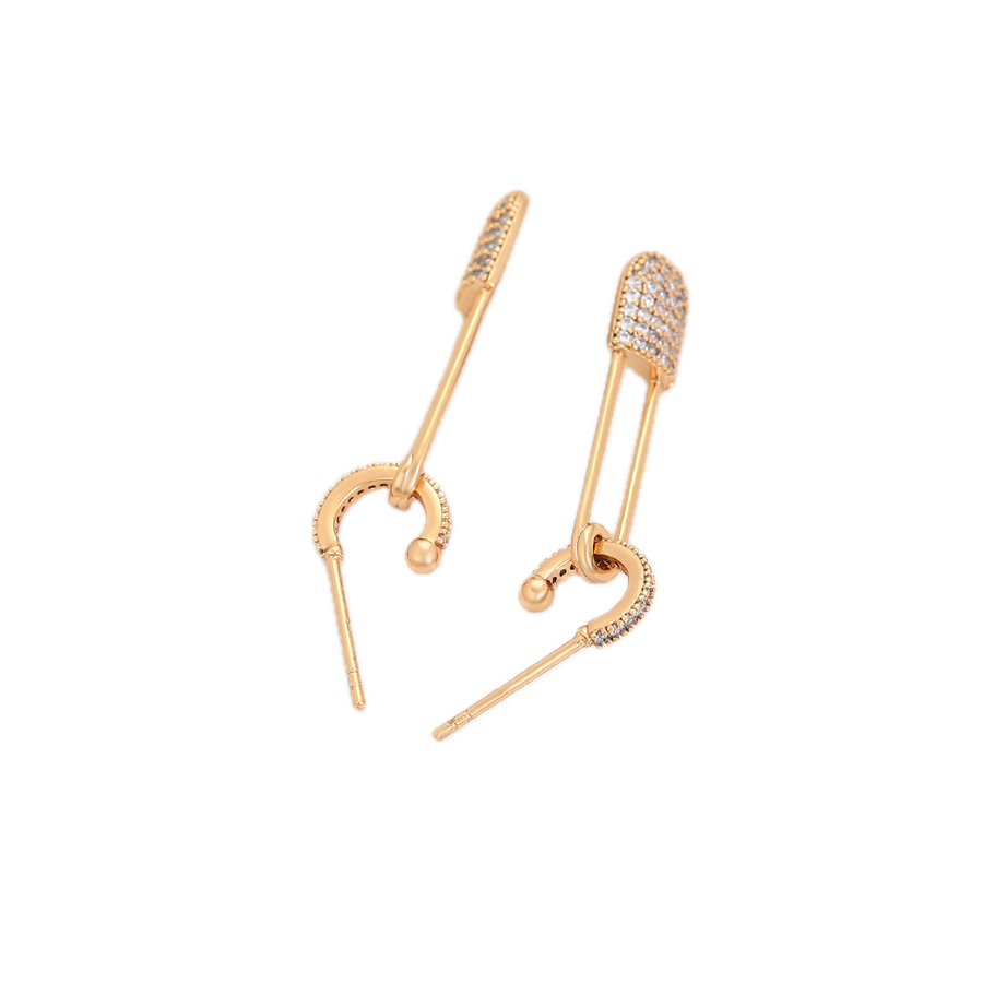 Stellara – 18K Gold Drop Earrings with White Cubic Zirconia Accents | Constellation Daily Earrings for Women