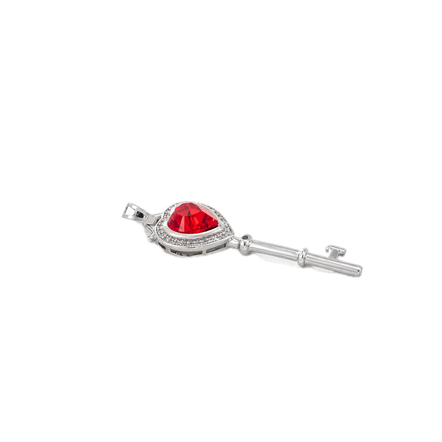 Garnela – Platinum Plated Pendant with Garnet Synthetic Crystal | Everyday Luxury Necklace for Women