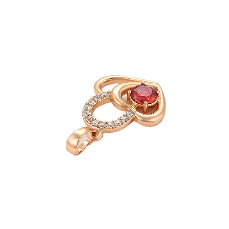 Xperia – 18K Gold Plated Signature Pendant with Garnet Cubic Zirconia | Statement Necklace for Women