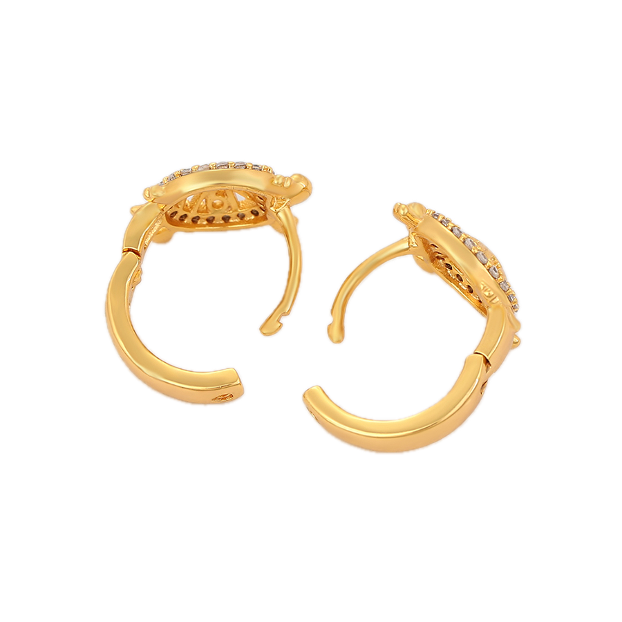 Aviera – 24K Gold Animal Shape Stud Earrings with White Cubic Zirconia | Whimsical Luxury Earrings for Women