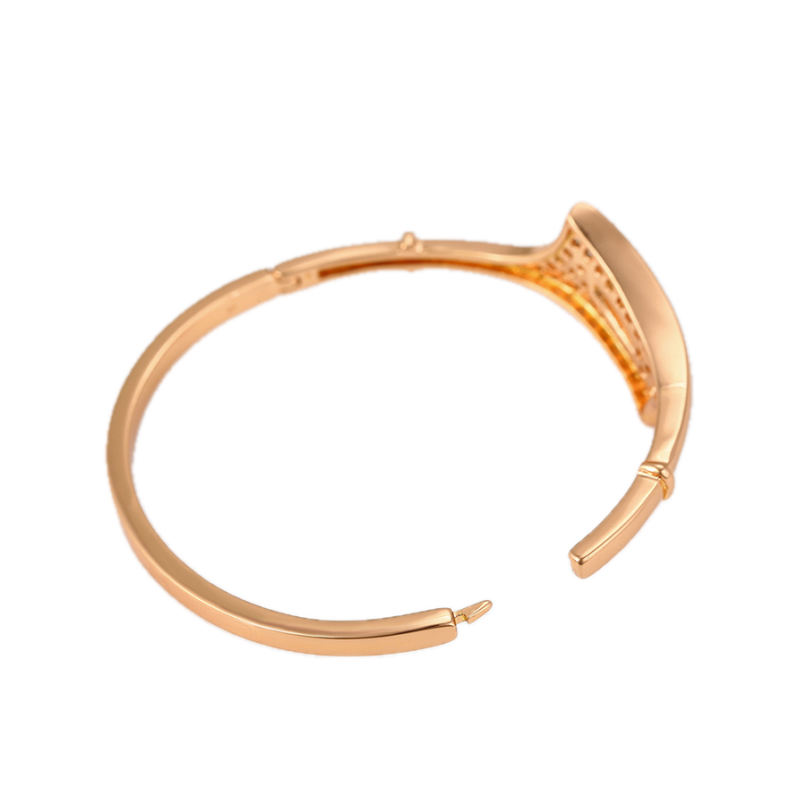 Rosali – Rose Gold Plated Bangle with White Cubic Zirconia | Premium Daily Wear Bracelet for Women