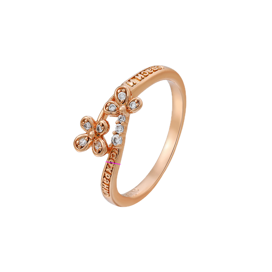 Rosara – Rose Gold Ring with White Cubic Zirconia | Delicate Everyday Ring for Women
