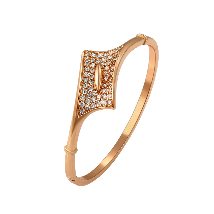 Rosali – Rose Gold Plated Bangle with White Cubic Zirconia | Premium Daily Wear Bracelet for Women