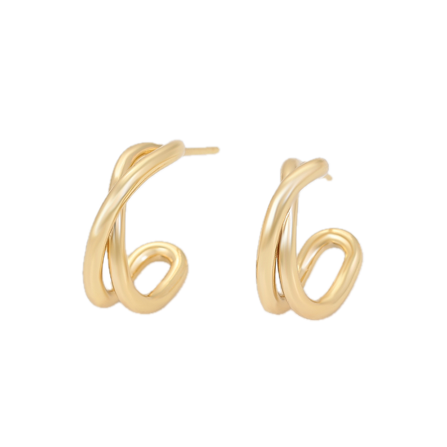 Arcana – 18K Gold Plain Hoop Earrings | Sculptural Minimalist Earrings for Women