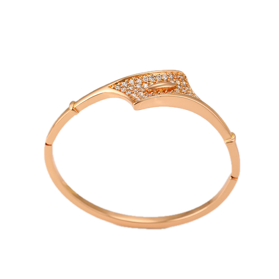 Rosali – Rose Gold Plated Bangle with White Cubic Zirconia | Premium Daily Wear Bracelet for Women