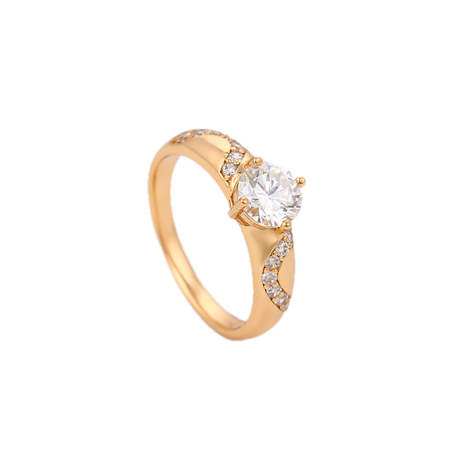 Solène – 18K Gold Ring with Statement White Cubic Zirconia | Everyday Cocktail Ring for Women