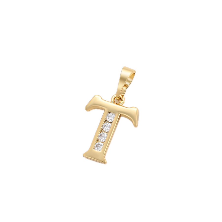 Florène – 14K Gold Plated Letter Pendant with White Cubic Zirconia | Warm Initial Necklace for Women