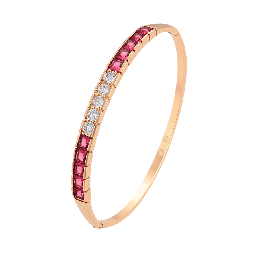 Minova – 18K Gold Plated Slim Bangle with Cubic Zirconia | Classic Everyday Bangle for Women