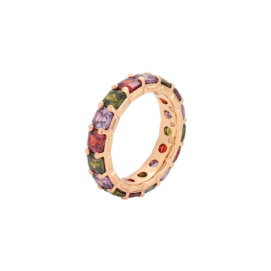 Chrōma – 18K Gold Luxury Ring with Coloured Cubic Zirconia | Artisan Statement Ring for Women