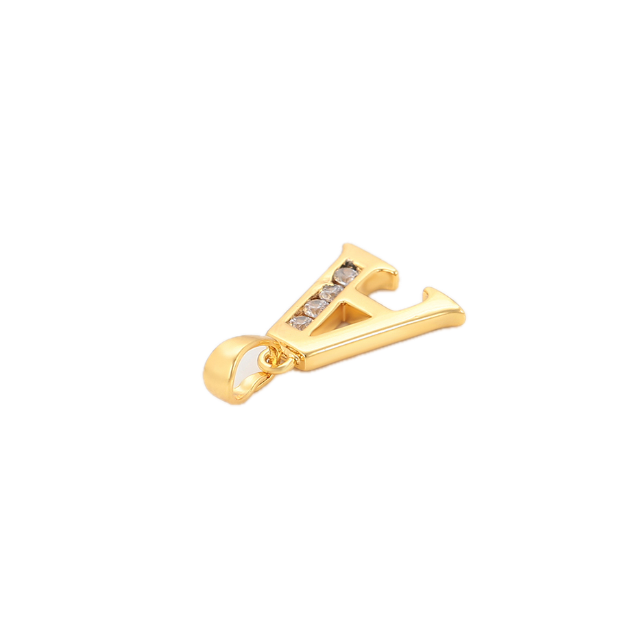 Soletta – 24K Gold Plated Letter Pendant with White Cubic Zirconia | Opulent Initial Necklace