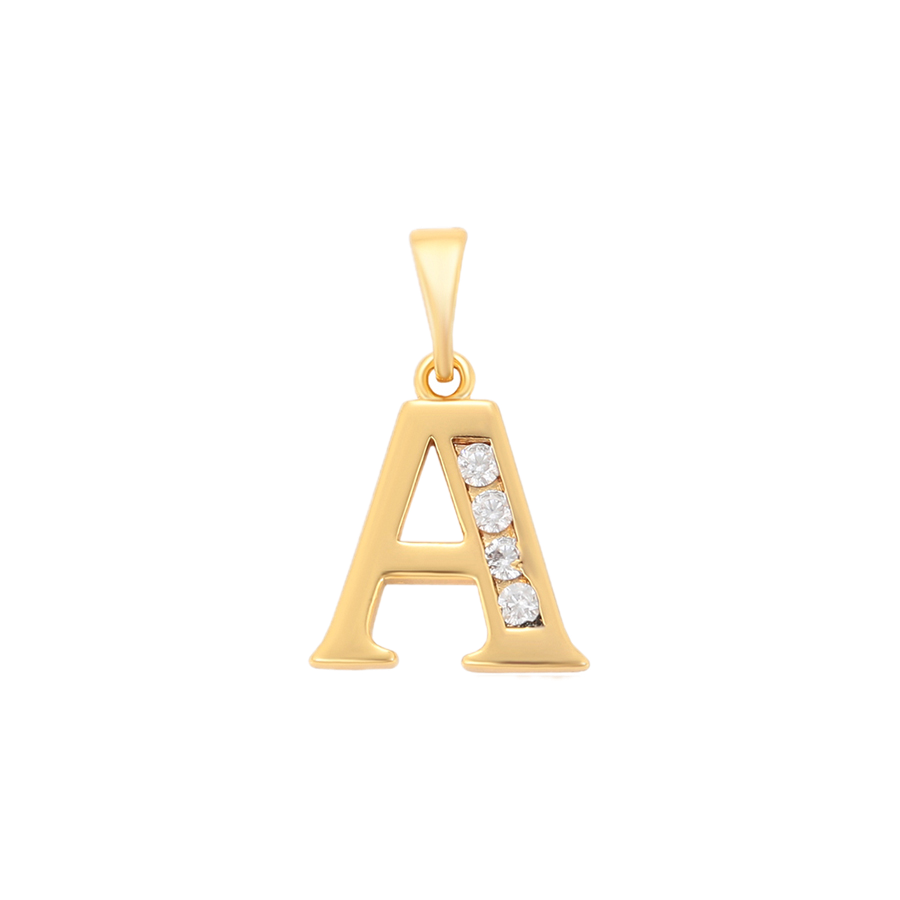 Soletta – 24K Gold Plated Letter Pendant with White Cubic Zirconia | Opulent Initial Necklace
