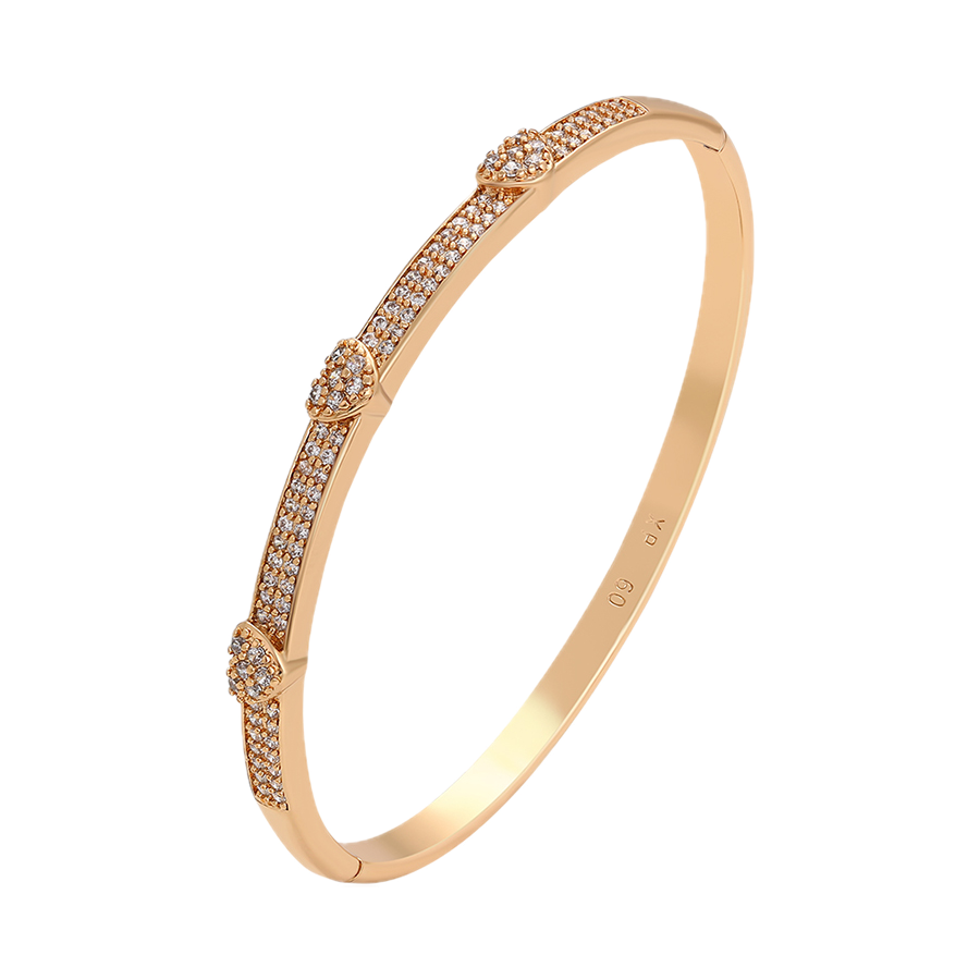 Stellara – 18K Gold Plated Slim Bangle with White Cubic Zirconia Accents | Minimalist Luxury Bangle for Women