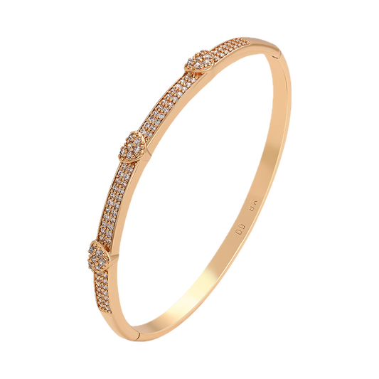 Stellara – 18K Gold Plated Slim Bangle with White Cubic Zirconia Accents | Minimalist Luxury Bangle for Women