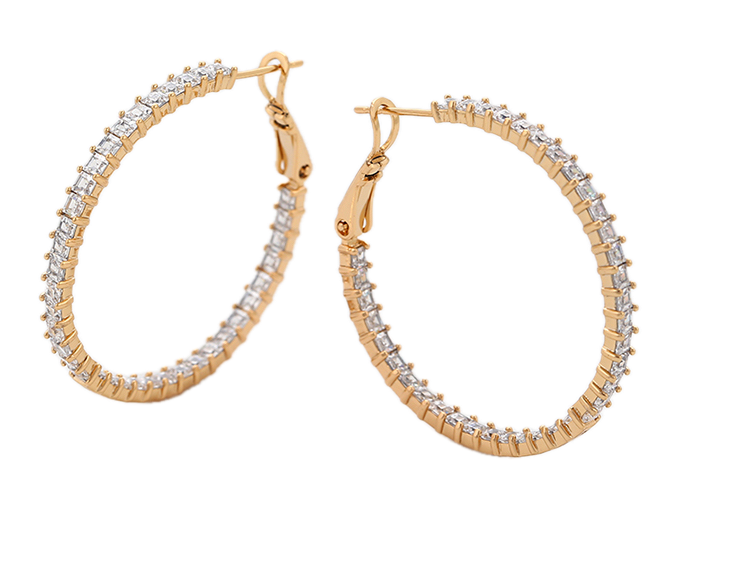 Filaris – 18K Gold Luxury Thread Earrings with White Cubic Zirconia | Sparkling Drop Earrings for Women