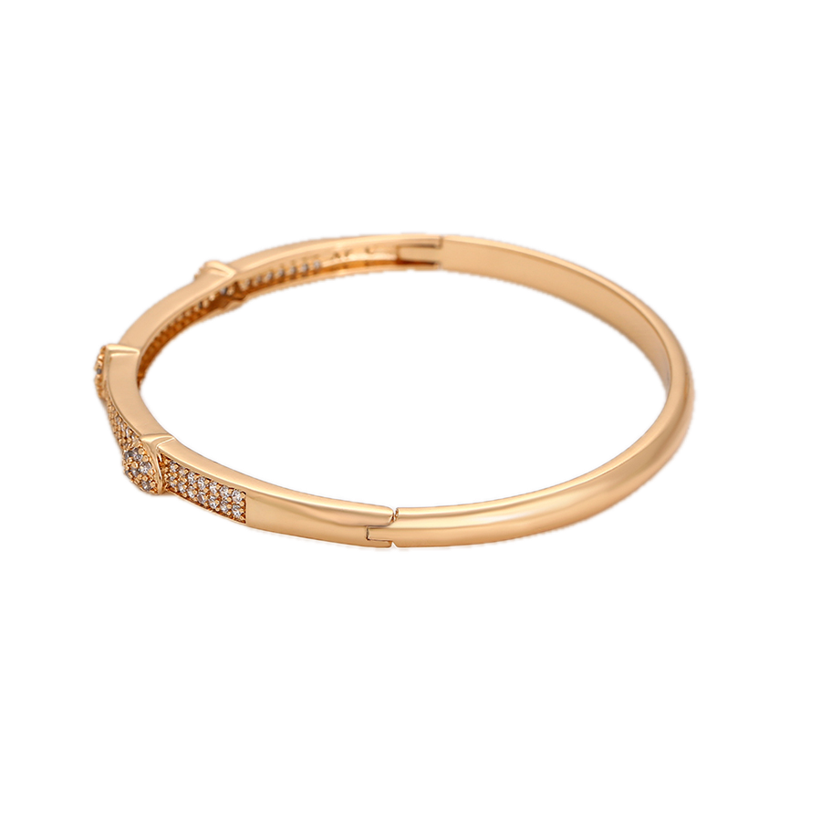 Stellara – 18K Gold Plated Slim Bangle with White Cubic Zirconia Accents | Minimalist Luxury Bangle for Women