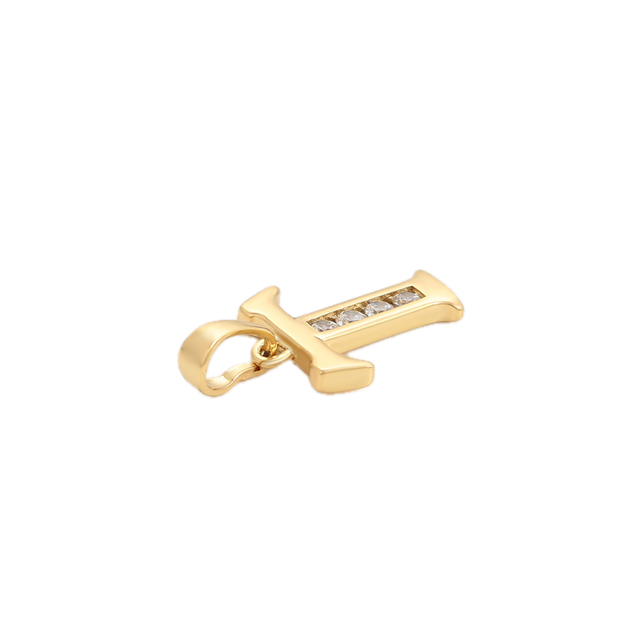 Florène – 14K Gold Plated Letter Pendant with White Cubic Zirconia | Warm Initial Necklace for Women