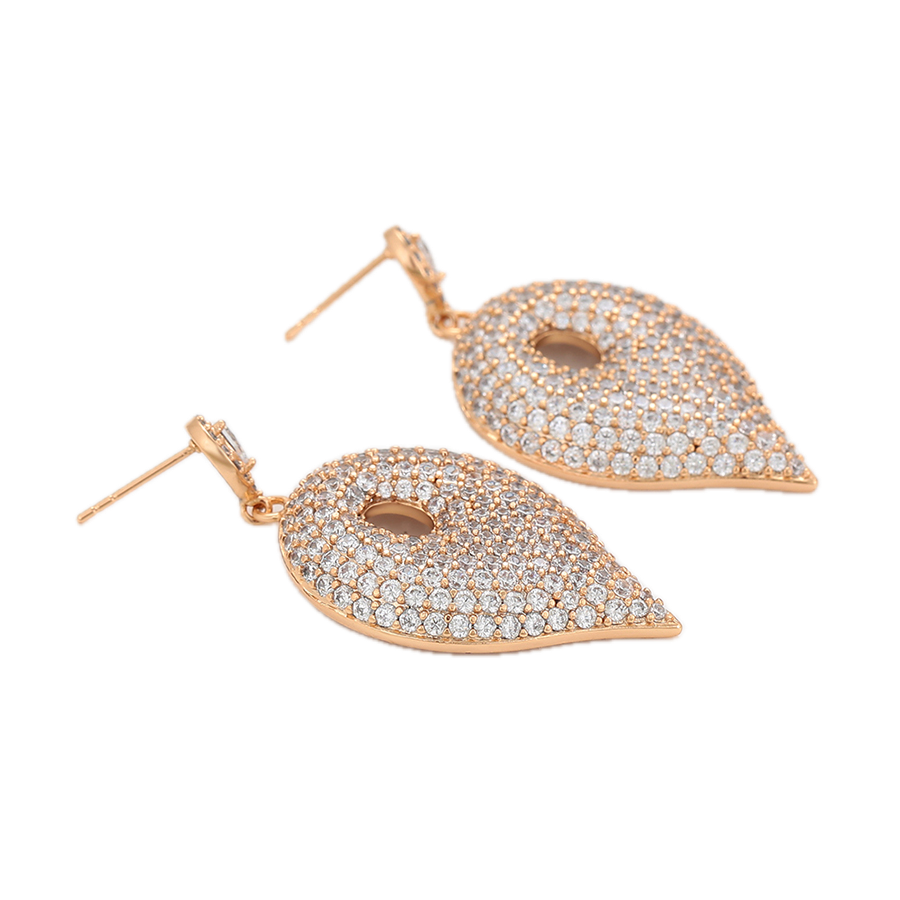 Magnara – 18K Gold Luxury Drop Earrings with White Cubic Zirconia | Statement Occasion Earrings for Women
