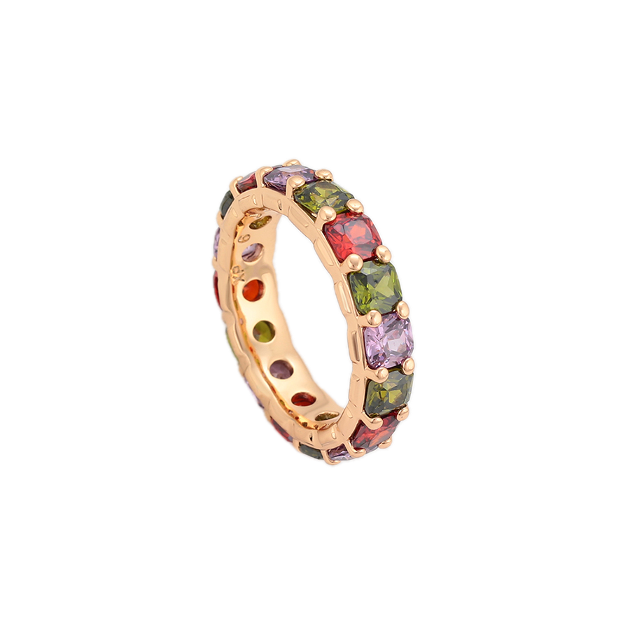 Chrōma – 18K Gold Luxury Ring with Coloured Cubic Zirconia | Artisan Statement Ring for Women