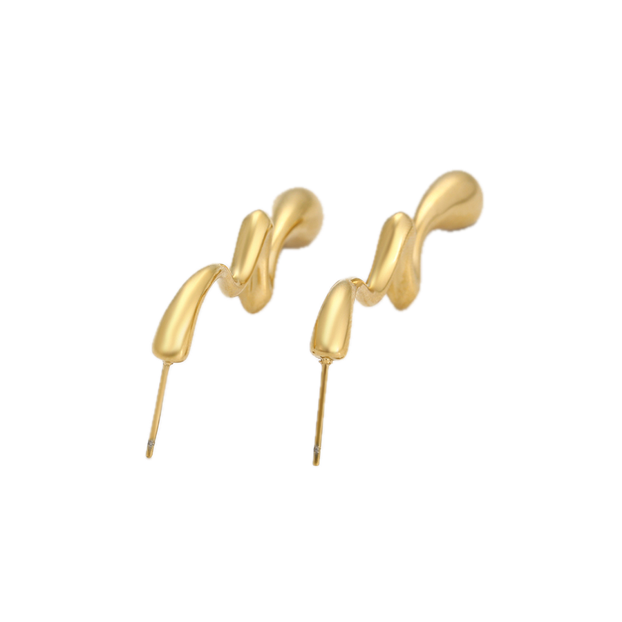 Verdana – 14K Gold Stainless Steel Long Drop Earrings | Bold Everyday Statement Earrings for Women