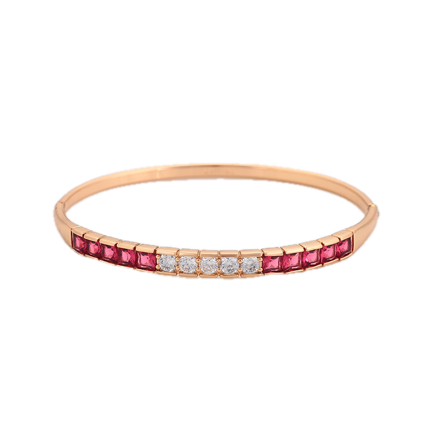 Minova – 18K Gold Plated Slim Bangle with Cubic Zirconia | Classic Everyday Bangle for Women
