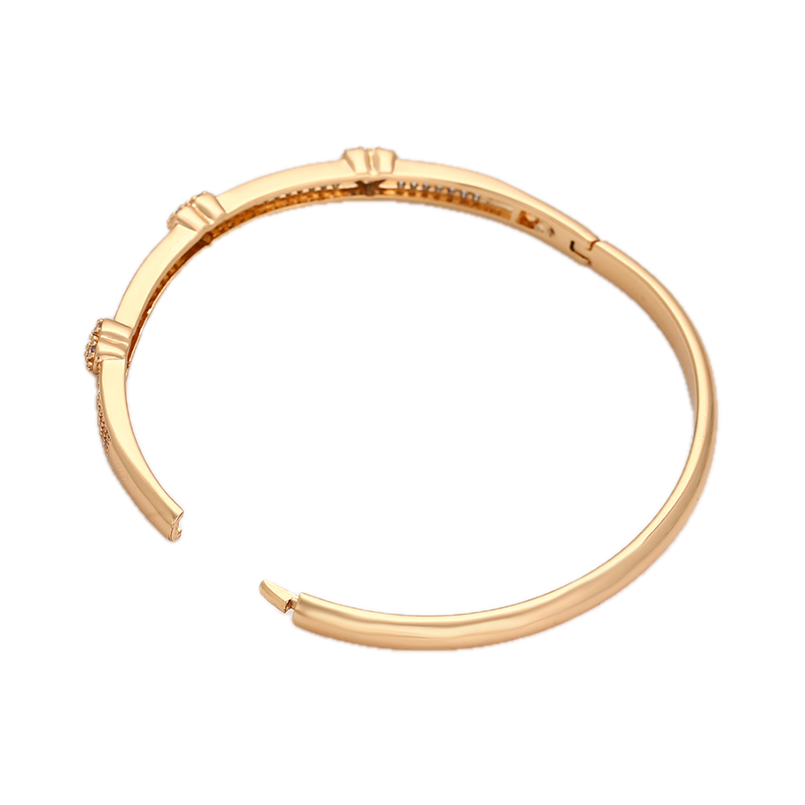 Stellara – 18K Gold Plated Slim Bangle with White Cubic Zirconia Accents | Minimalist Luxury Bangle for Women