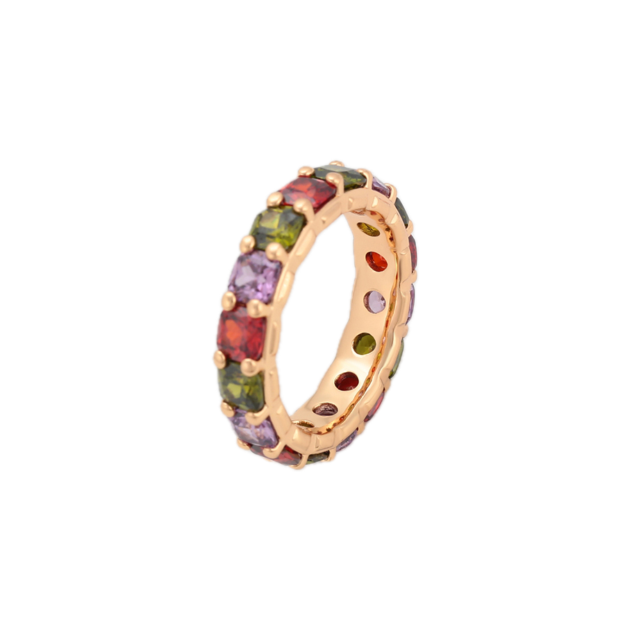 Chrōma – 18K Gold Luxury Ring with Coloured Cubic Zirconia | Artisan Statement Ring for Women