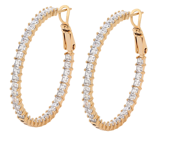 Filaris – 18K Gold Luxury Thread Earrings with White Cubic Zirconia | Sparkling Drop Earrings for Women