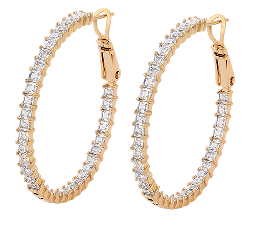 Filaris – 18K Gold Luxury Thread Earrings with White Cubic Zirconia | Sparkling Drop Earrings for Women