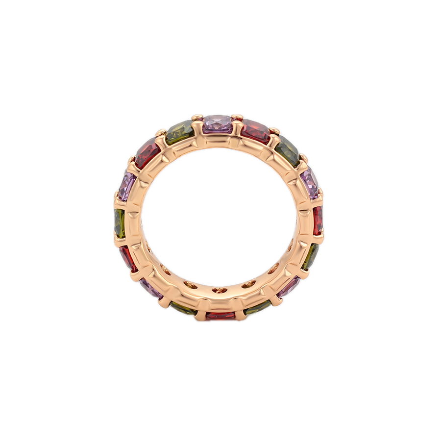 Chrōma – 18K Gold Luxury Ring with Coloured Cubic Zirconia | Artisan Statement Ring for Women