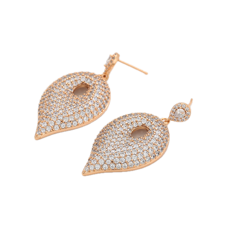 Magnara – 18K Gold Luxury Drop Earrings with White Cubic Zirconia | Statement Occasion Earrings for Women
