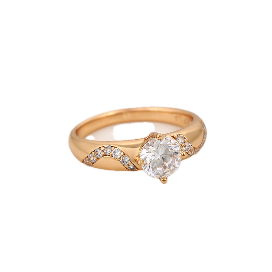 Solène – 18K Gold Ring with Statement White Cubic Zirconia | Everyday Cocktail Ring for Women