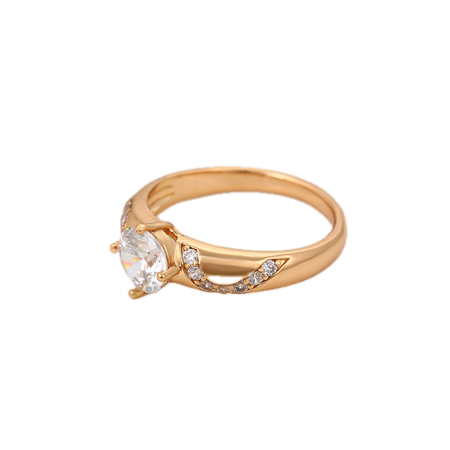 Solène – 18K Gold Ring with Statement White Cubic Zirconia | Everyday Cocktail Ring for Women