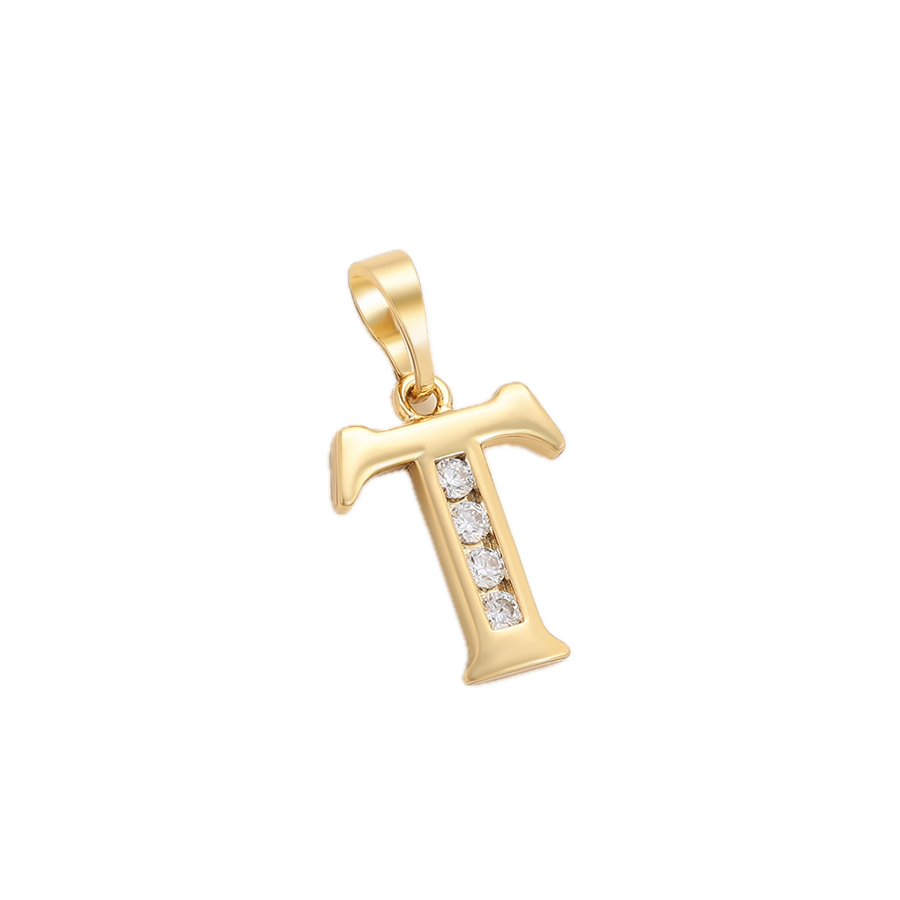 Florène – 14K Gold Plated Letter Pendant with White Cubic Zirconia | Warm Initial Necklace for Women