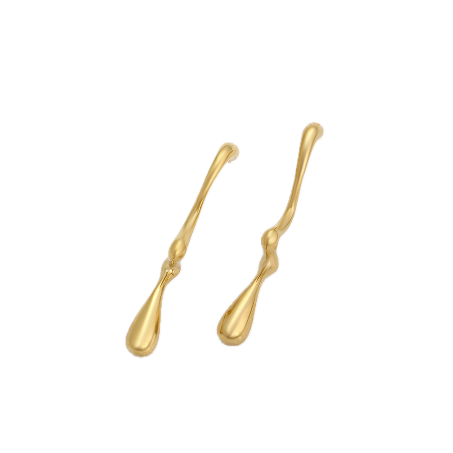 Verdana – 14K Gold Stainless Steel Long Drop Earrings | Bold Everyday Statement Earrings for Women