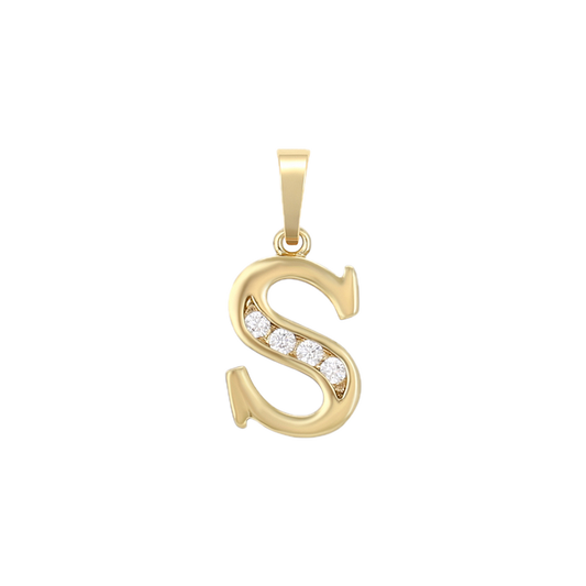 Verdlet – 14K Gold Plated Letter Pendant with White Cubic Zirconia | Distinctive Initial Necklace
