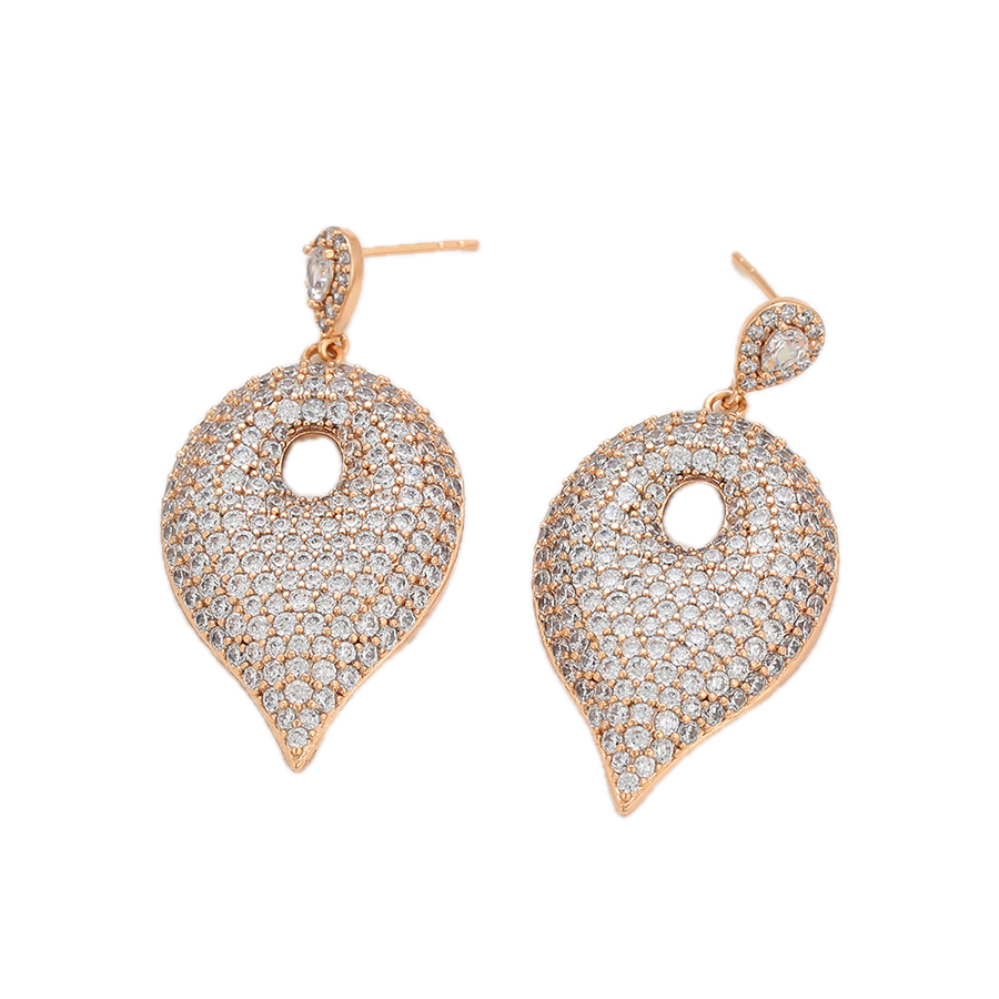Magnara – 18K Gold Luxury Drop Earrings with White Cubic Zirconia | Statement Occasion Earrings for Women