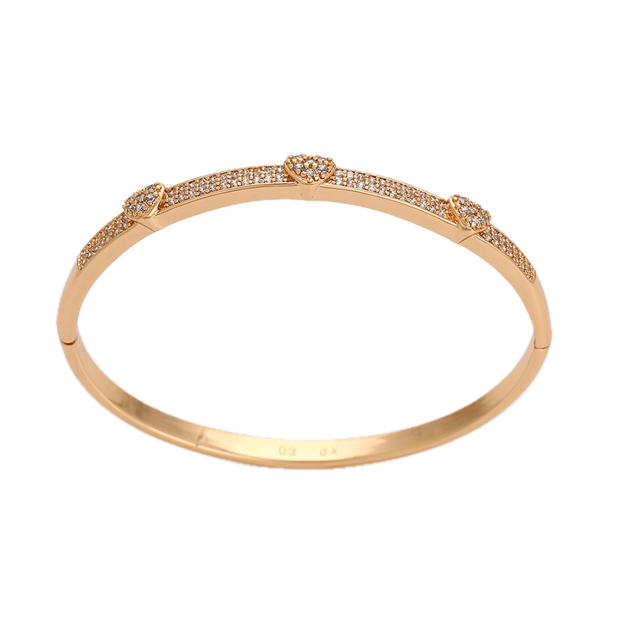 Stellara – 18K Gold Plated Slim Bangle with White Cubic Zirconia Accents | Minimalist Luxury Bangle for Women
