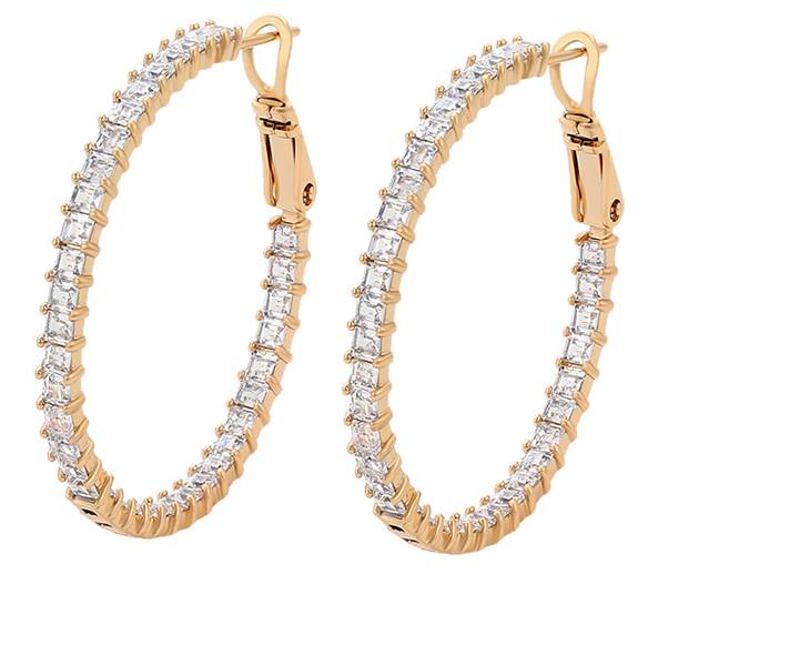 Filaris – 18K Gold Luxury Thread Earrings with White Cubic Zirconia | Sparkling Drop Earrings for Women