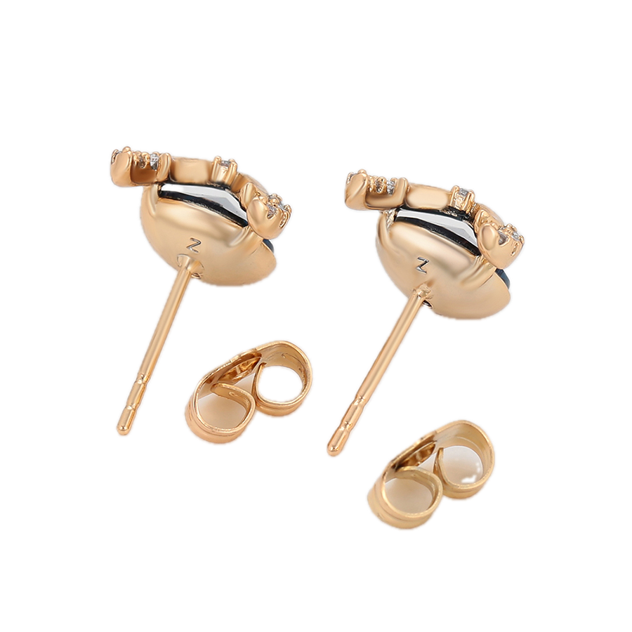 Azulare – 18K Gold Luxury Stud Earrings with Dark Blue Crystal | Sapphire-Style Statement Studs for Women