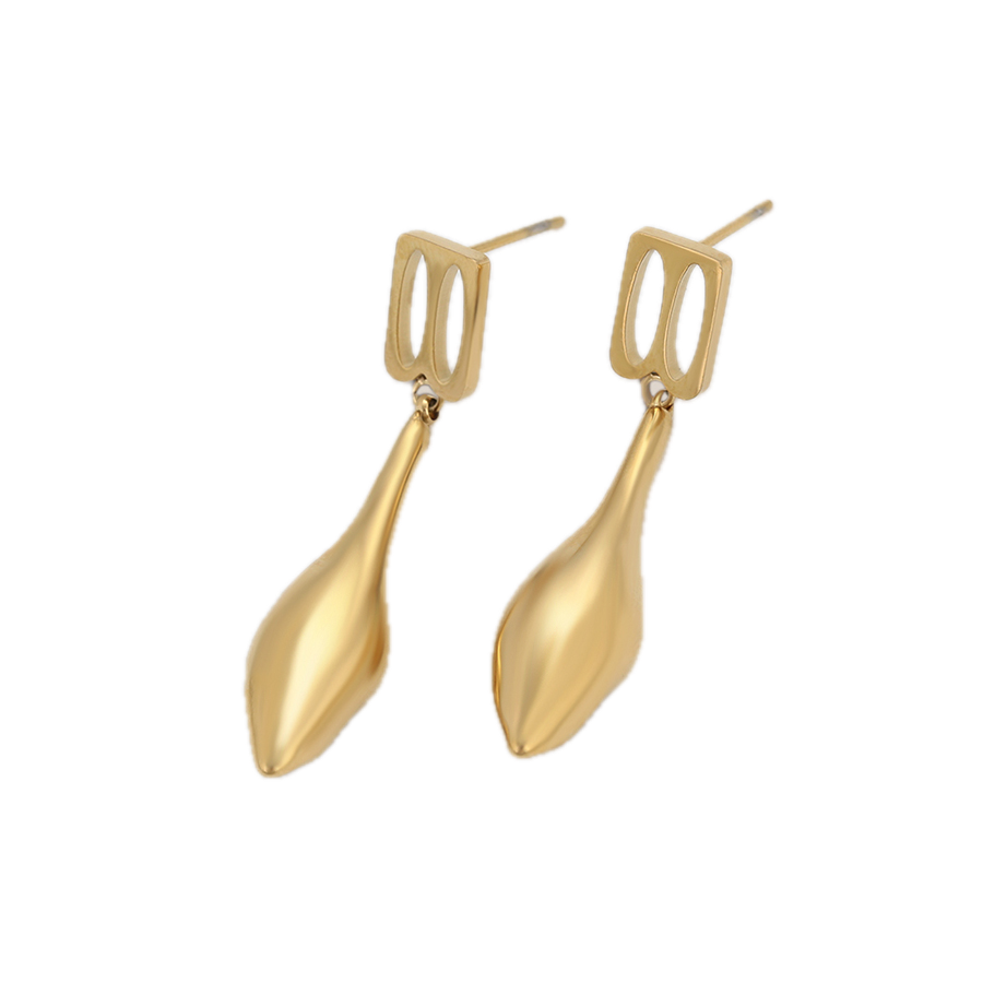Auvera – 14K Gold Stainless Steel Drop Earrings | Sculptural Daily Wear Earrings for Women