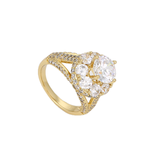 Magnara – 14K Gold Luxury Ring with Statement White Cubic Zirconia | Signature Occasion Ring for Women