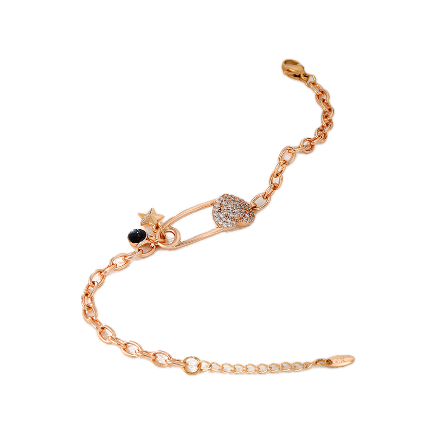 Filoro – 18K Gold Plated Chain Bracelet with White Cubic Zirconia | Delicate Everyday Bracelet for Women