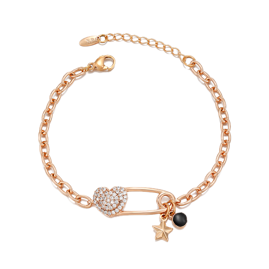 Filoro – 18K Gold Plated Chain Bracelet with White Cubic Zirconia | Delicate Everyday Bracelet for Women