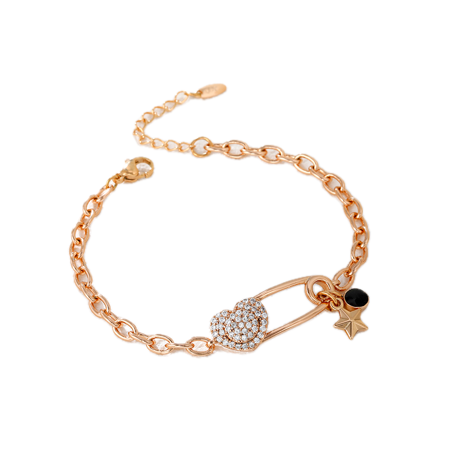 Filoro – 18K Gold Plated Chain Bracelet with White Cubic Zirconia | Delicate Everyday Bracelet for Women