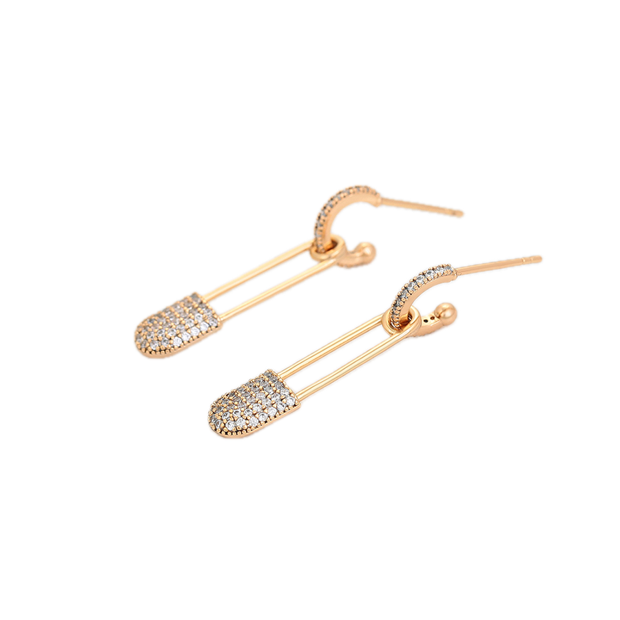 Stellara – 18K Gold Drop Earrings with White Cubic Zirconia Accents | Constellation Daily Earrings for Women