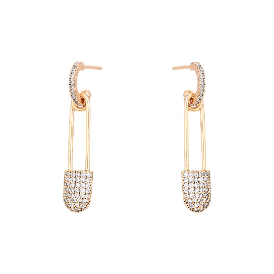 Stellara – 18K Gold Drop Earrings with White Cubic Zirconia Accents | Constellation Daily Earrings for Women
