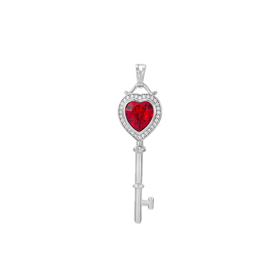 Garnela – Platinum Plated Pendant with Garnet Synthetic Crystal | Everyday Luxury Necklace for Women